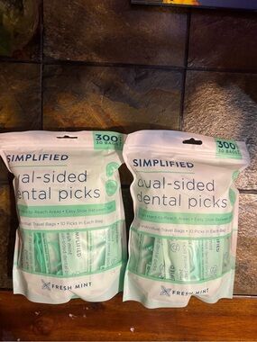 Lot of 2 Simplified Dual- Sided Dental Picks 600 Ct NWT